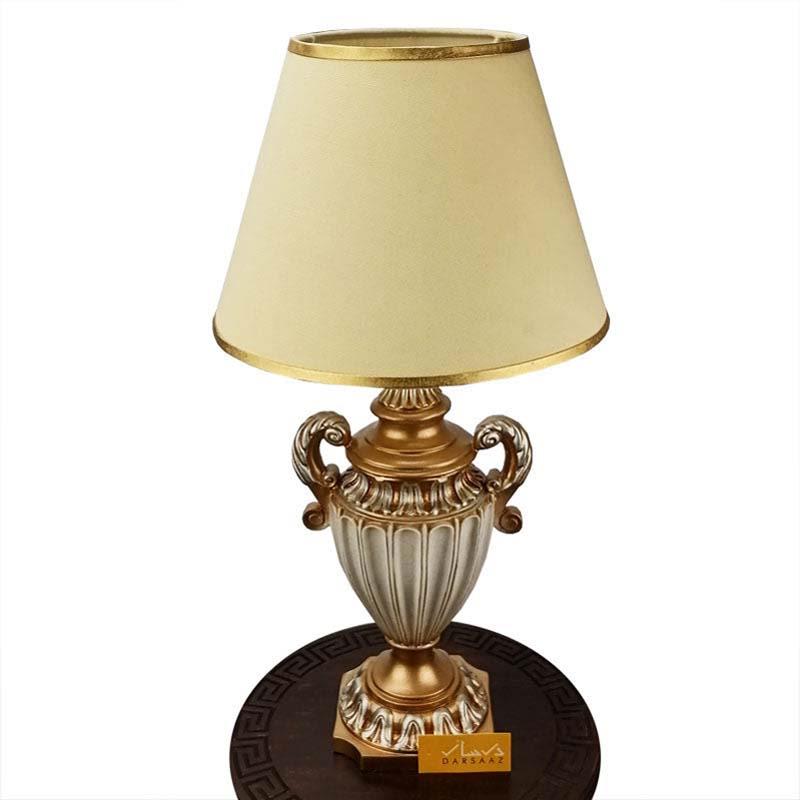 Royal White and Gold Resin Bedroom Lamps for Side Table