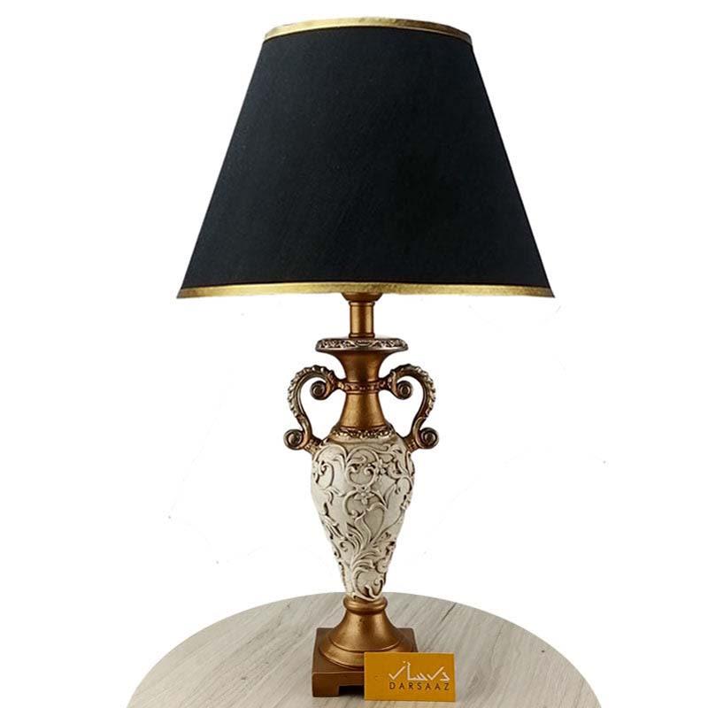 Vitoria Pair White & Gold Carving Fiber Table Lamp - Darsaaz